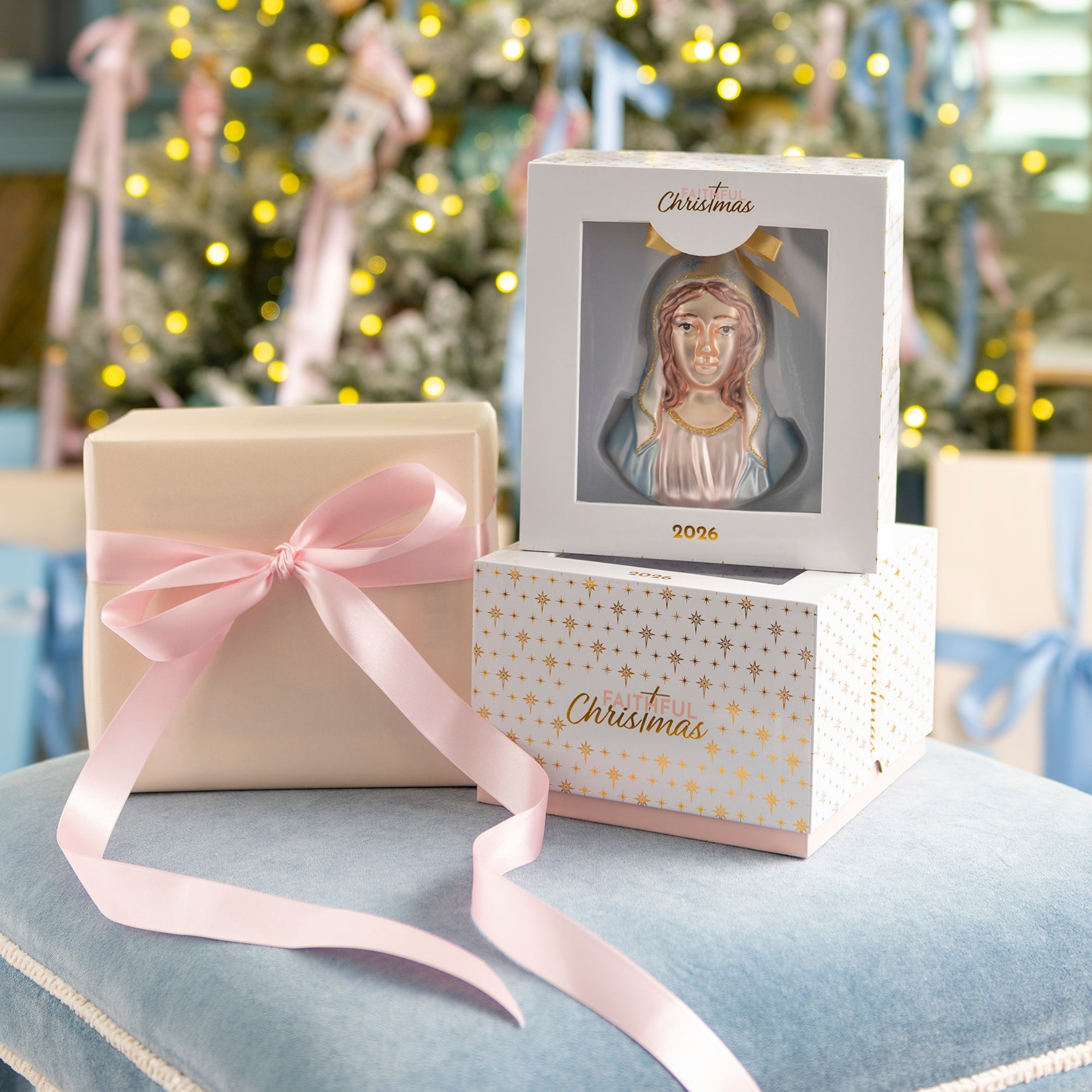 2026 Virgin Mary Blown Glass Christmas Ornament | Limited Edition Christian Collectible