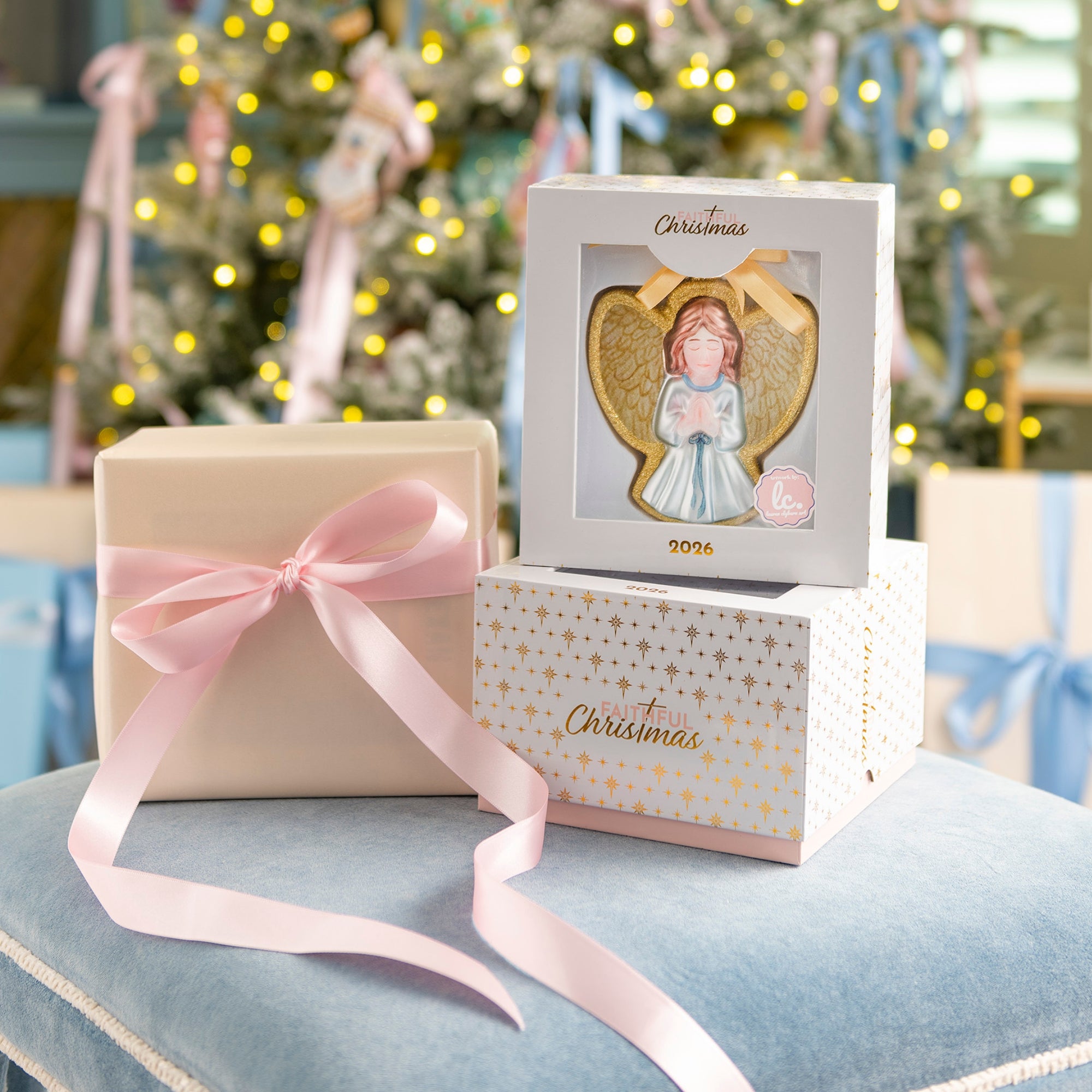 2026 Lauren Clyburn Angel Blown Glass Ornament | Christian Christmas Collectible