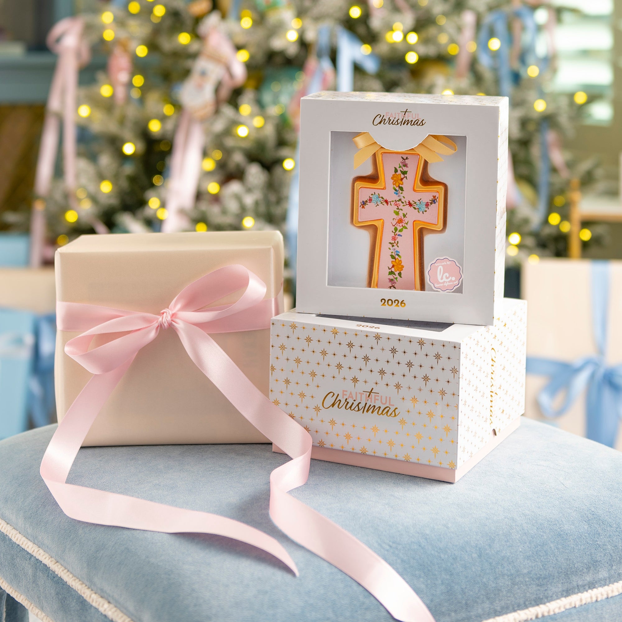 2026 Lauren Clyburn Cross Ornament | Blown Glass Christian Christmas Ornament