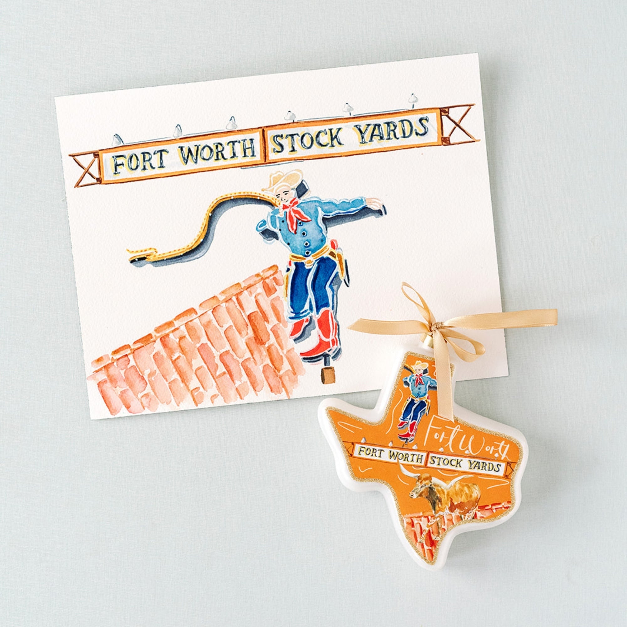 Fort Worth Catherine Cartie City Capsule 2026 Texan Christmas Ornament