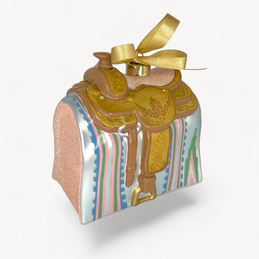 Western Saddle Blown Glass Texas Christmas Ornament | Texan Christmas 2026 Edition